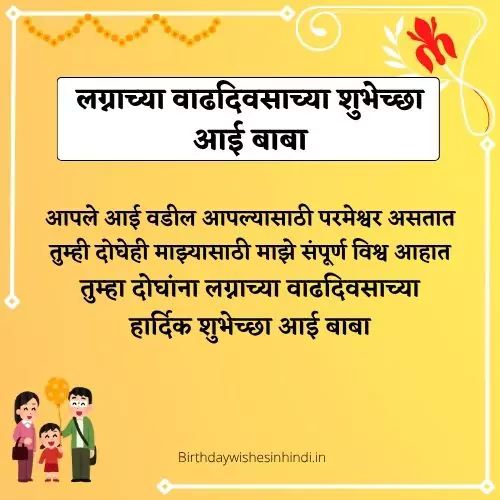 Aai Baba Anniversary Wishes In Marathi